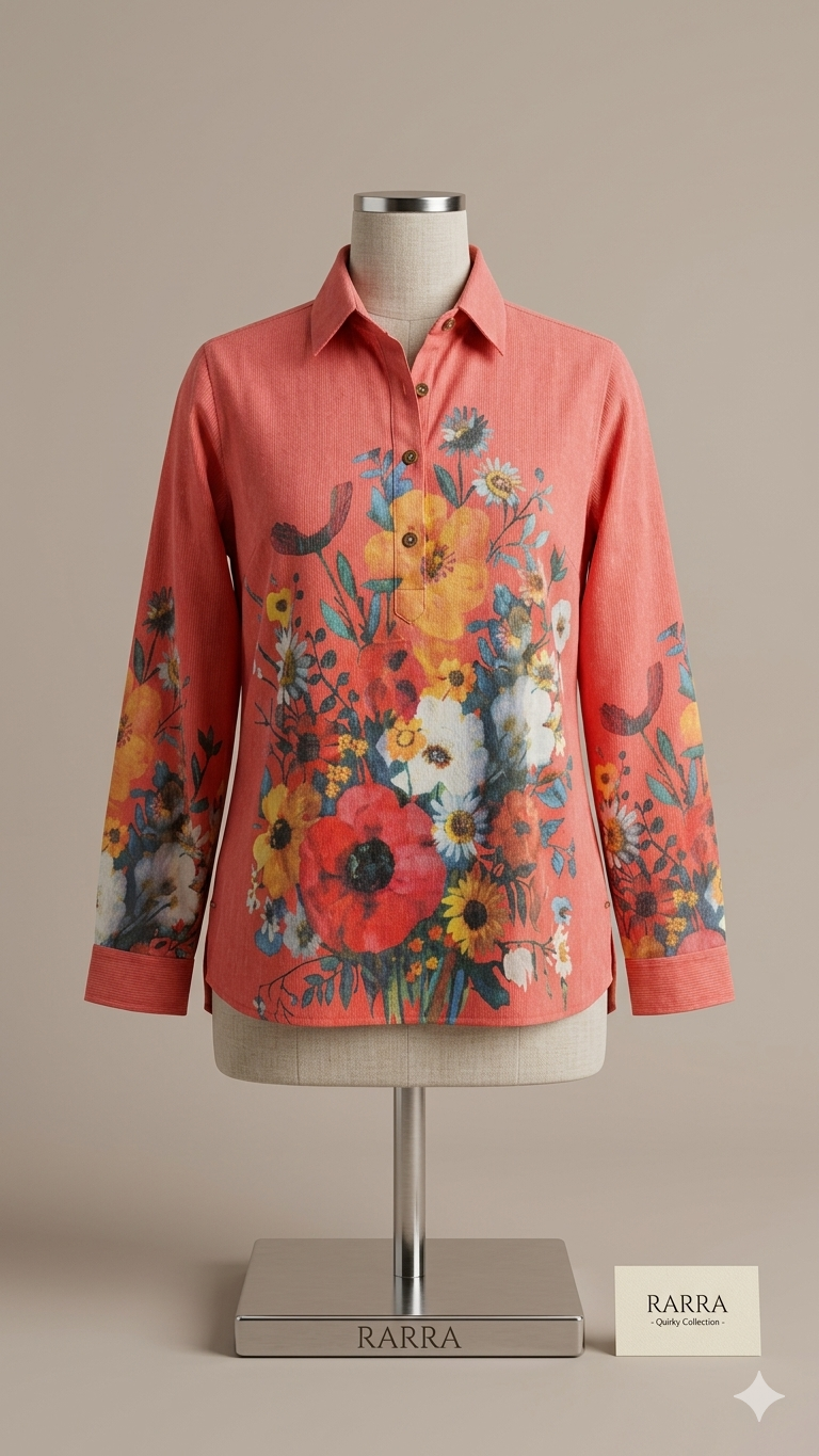 Coral Bloom Multicolor Floral Tunic