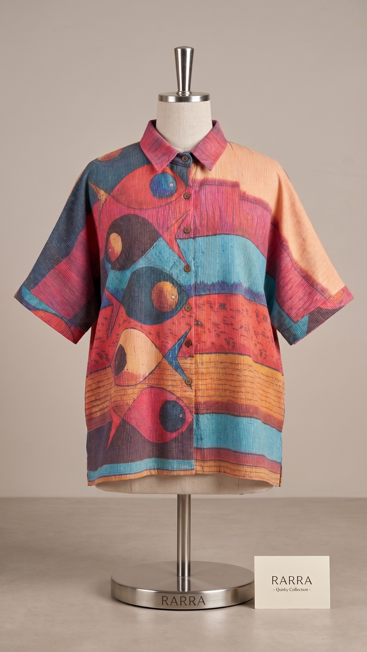 Multicolour Abstract Printed Relaxed-Fit Shirt
