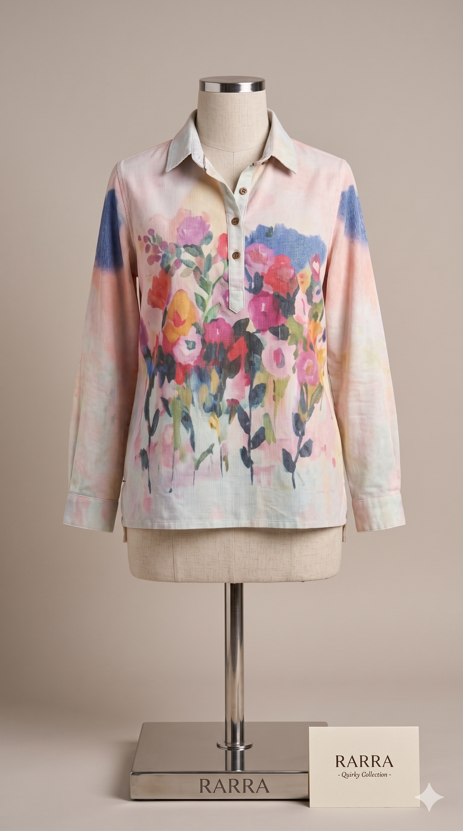 Ivory Base Multi-Colour Floral Print Casual Tunic
