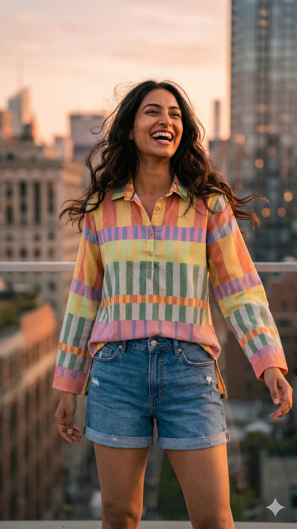 Mustard Multi-Colour Striped Casual Tunic