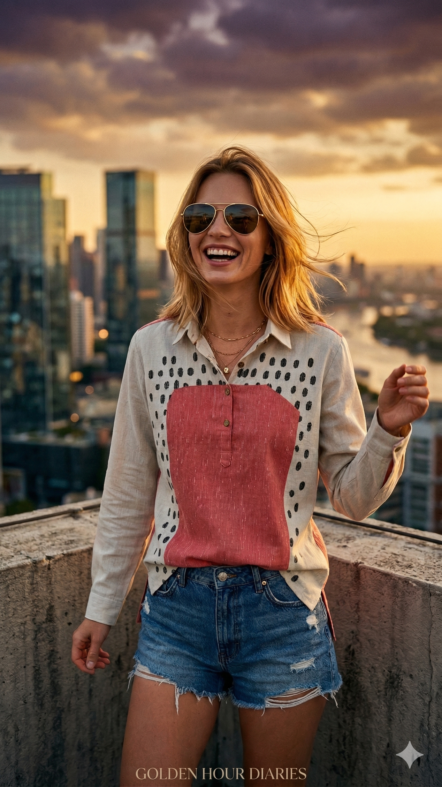 Ivory & Blush Dotted Abstract Print Tunic