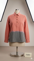 Dual-Tone Coral Sunset Ombre Tunic