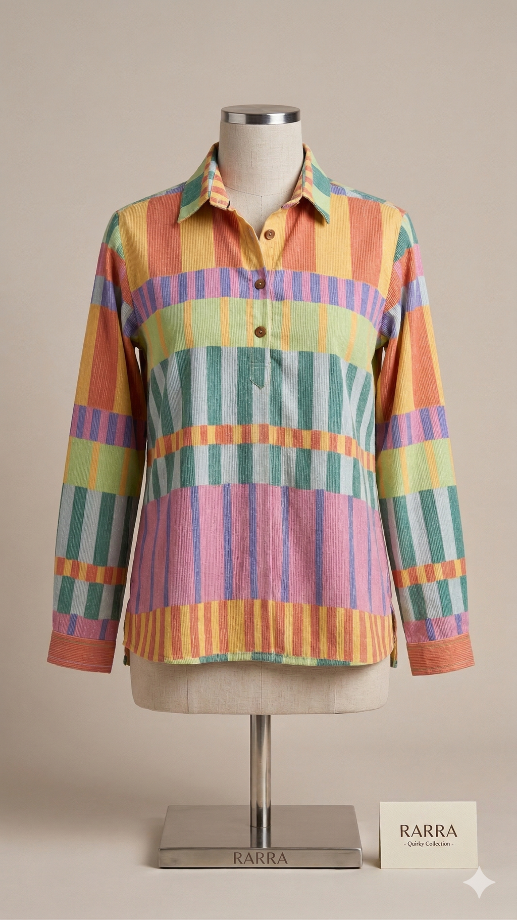 Mustard Multi-Colour Striped Casual Tunic