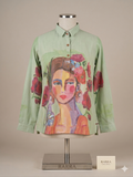 Pastel Green Portrait Print Tunic