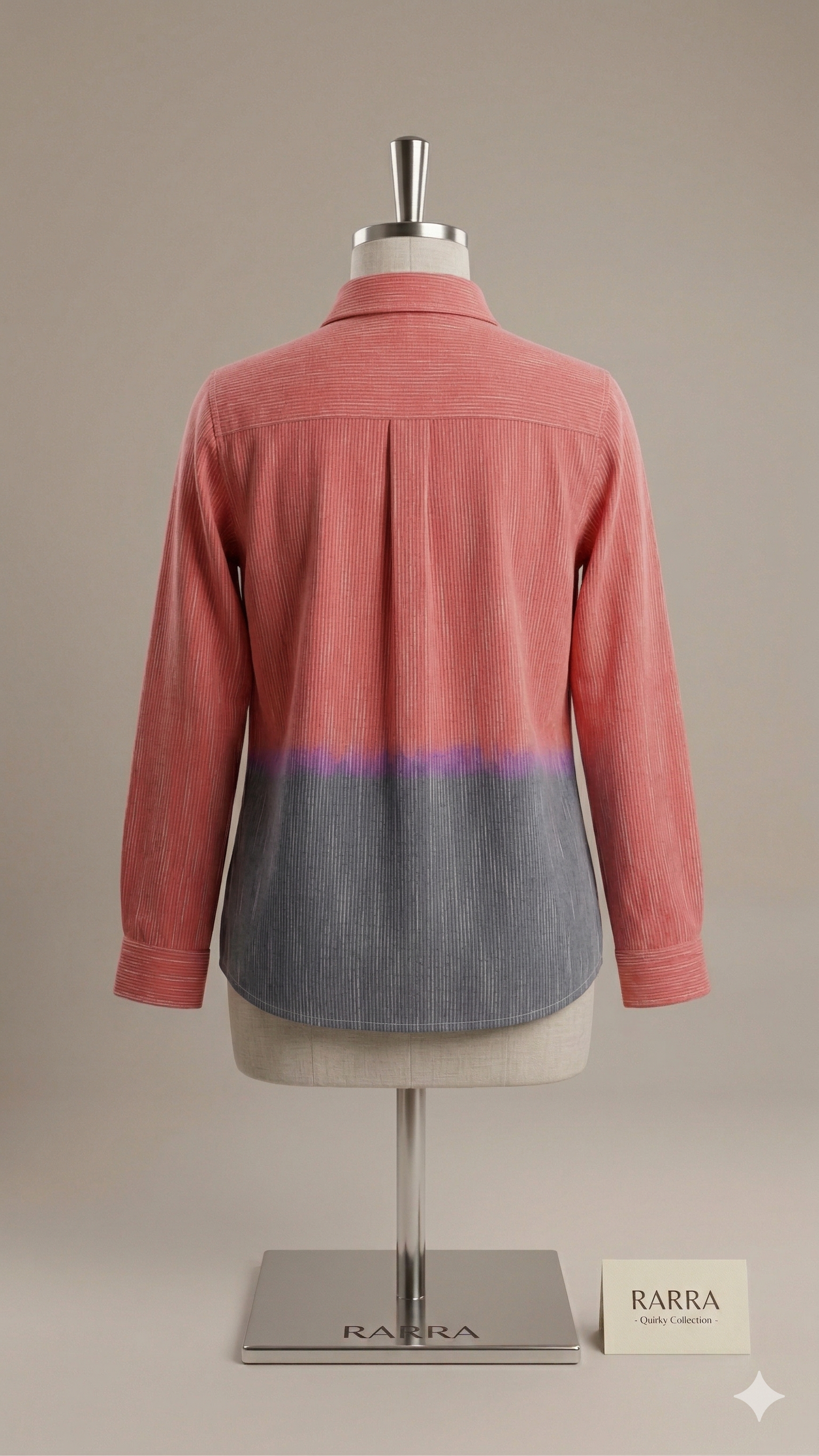 Dual-Tone Coral Sunset Ombre Tunic