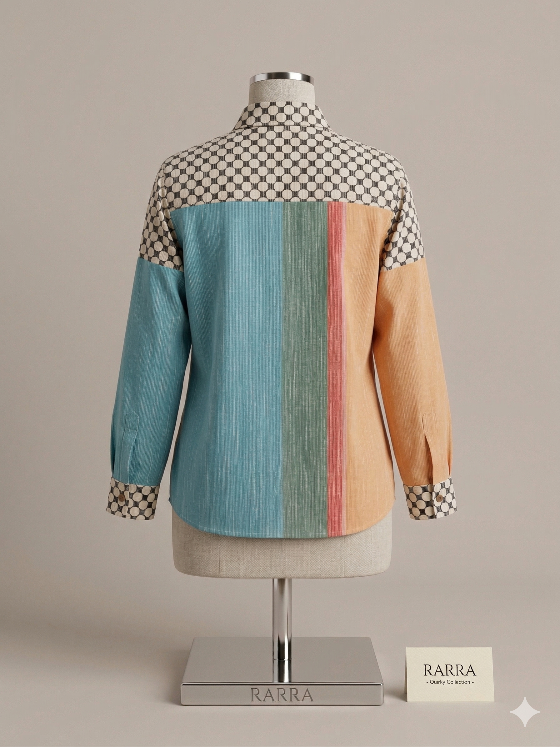 Teal Blue Signature Geometric Panel Tunic