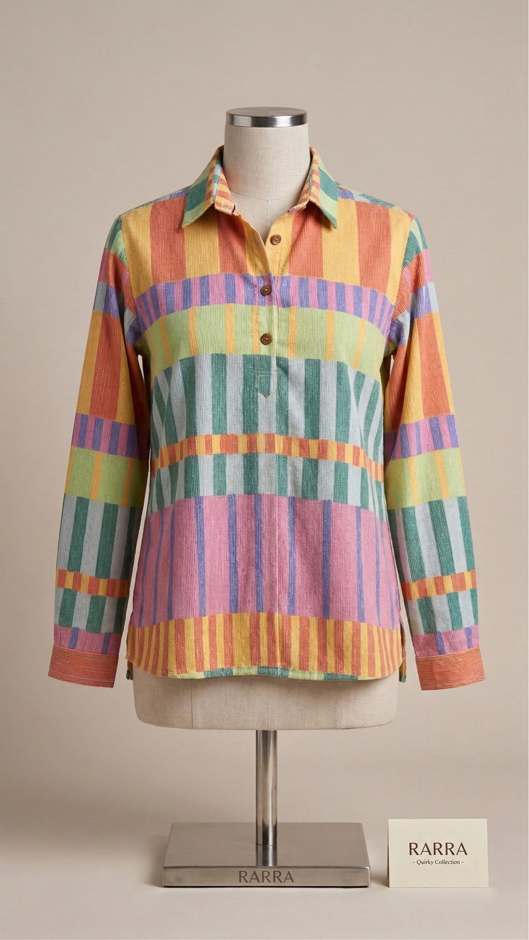 Mustard Multi-Colour Striped Casual Tunic
