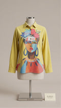 Vivid Yellow Abstract Art Tunic
