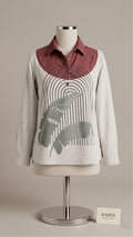 Rust & Ivory Nature-Inspired Print Tunic