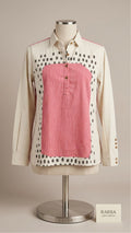 Ivory & Blush Dotted Abstract Print Tunic