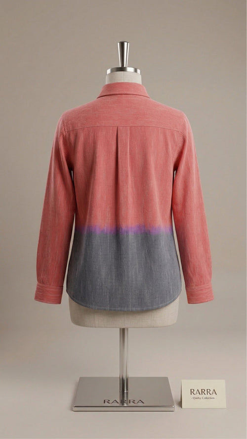 Dual-Tone Coral Sunset Ombre Tunic
