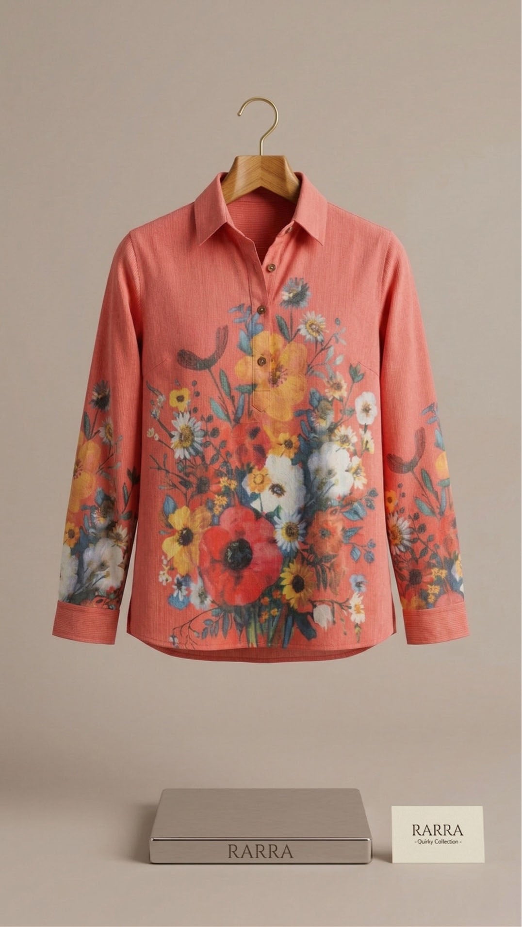 Coral Bloom Multicolor Floral Tunic