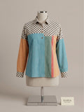Teal Blue Signature Geometric Panel Tunic