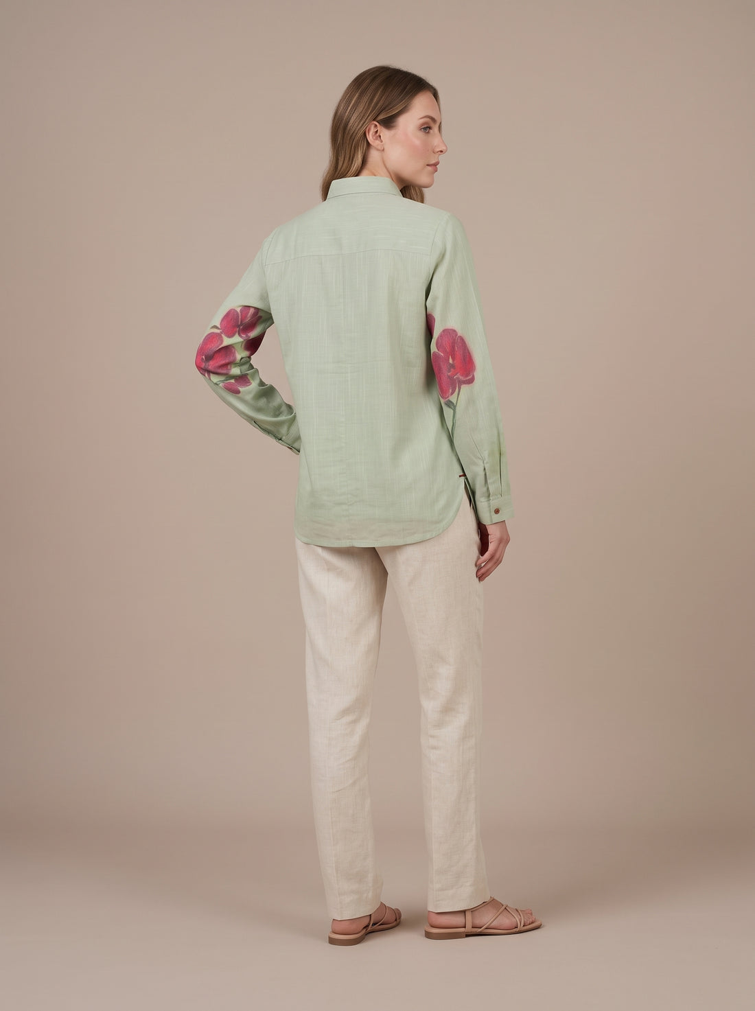Pastel Green Portrait Print Tunic
