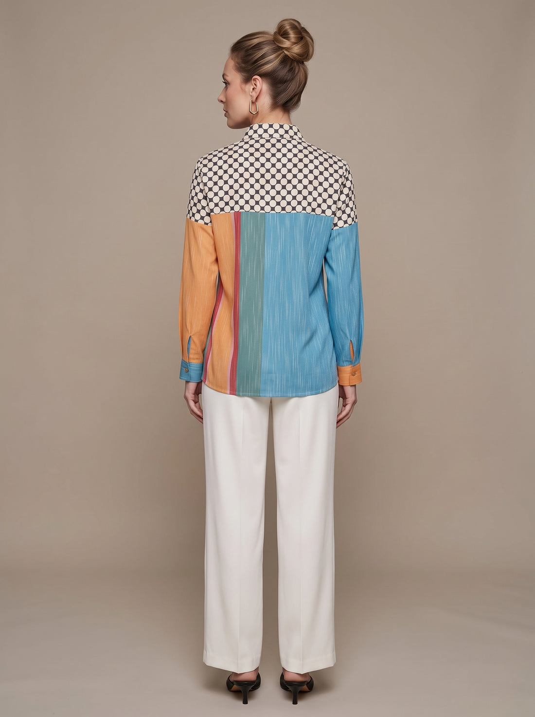 Teal Blue Signature Geometric Panel Tunic