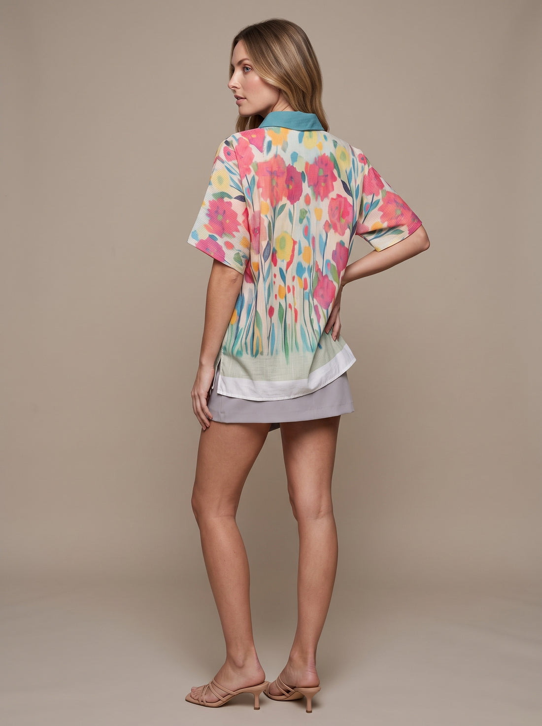 Floral Print Collar shirt