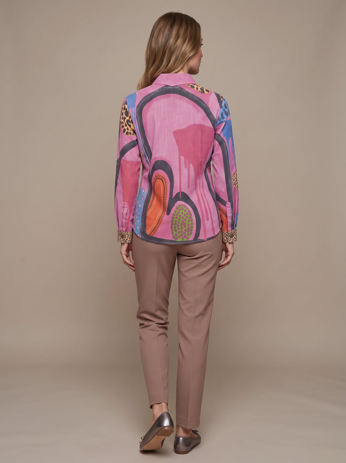 Sunset Stroll Abstract Pink Shirt