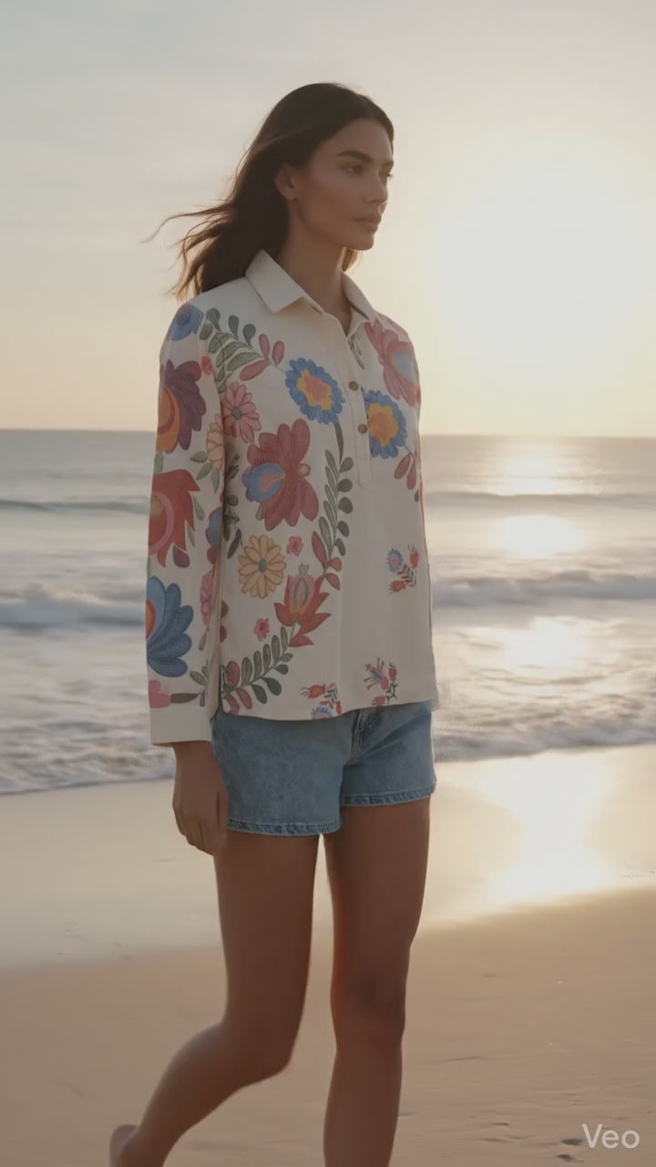 Ivory Bloom Floral Tunic
